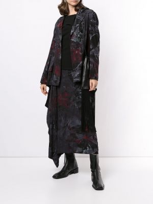 Falda con estampado con estampado abstracto Yohji Yamamoto negro
