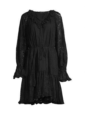 Кружевное платье в цветочек Kobi Halperin черное