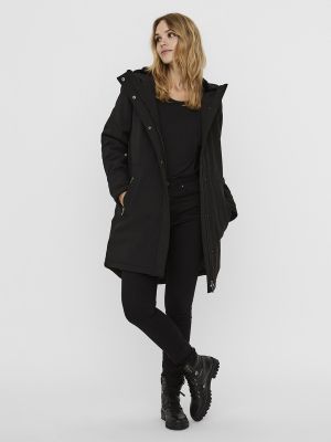 Abrigo con capucha Vero Moda negro