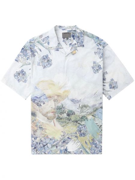 Bombažna srajca s potiskom Musium Div. bela