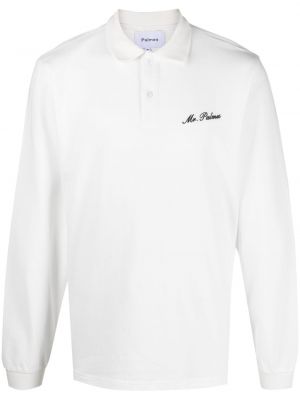 Siuvinėtas polo marškinėliai Palmes balta