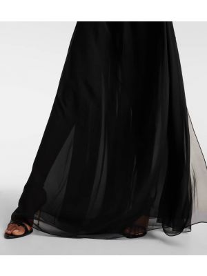 Rochie lunga de mătase din șifon Tom Ford negru
