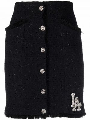 Mini spódniczka tweedowa z kryształkami Philipp Plein czarna