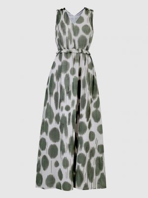 Довга сукня з принтом з абстрактним візерунком Peserico зелена
