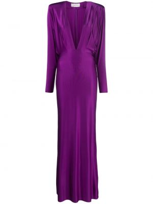Вечерна рокля с v-образно деколте Alexandre Vauthier виолетово