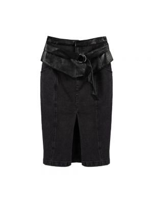 Spódnica jeansowa z kieszeniami Pinko czarna
