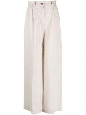 Λινό παντελόνι σε φαρδιά γραμμή Forte Dei Marmi Couture μπεζ