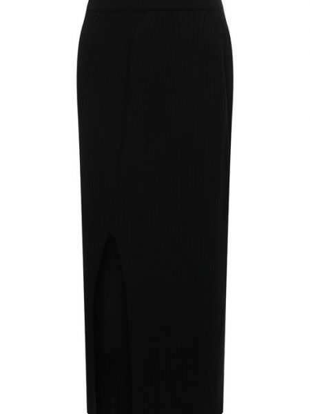 Хлопковая шерстяная юбка A.p.c. черная