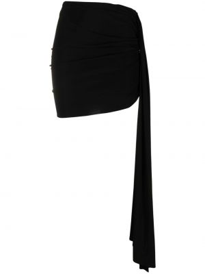 Drapiruotas asimetriškas mini sijonas Magda Butrym juoda
