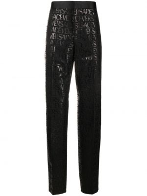 Pantaloni in tessuto jacquard Versace nero
