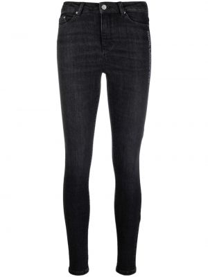 Зауженные джинсы с принтом скинни Karl Lagerfeld, черные