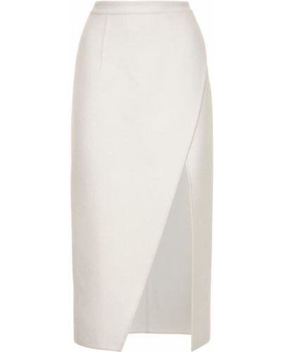 Spódnica midi wełniana asymetryczna Michael Kors Collection biała