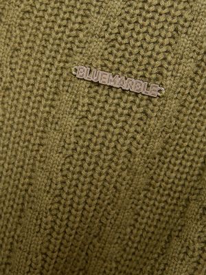Плетен пуловер без ръкави Bluemarble зелено