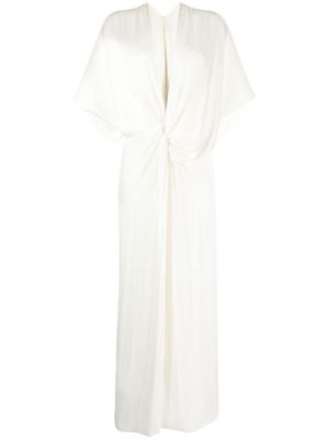 Μini φόρεμα με λαιμόκοψη v Costarellos λευκό