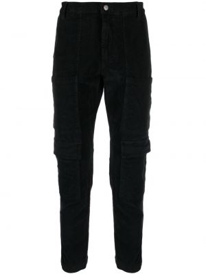 Kargo hlače iz rebrastega žameta Daniele Alessandrini črna