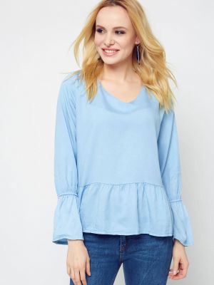 Блуза с волани Yups синьо