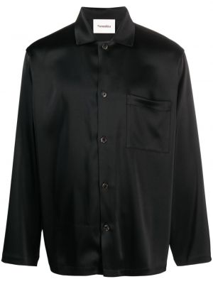 Saténová košile Nanushka černá