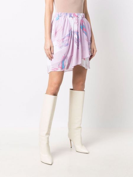 Drapované mini sukně s vysokým pasem Iro růžové