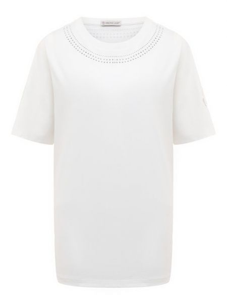 Хлопковая футболка Moncler белая