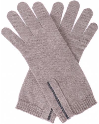 Кашемировые перчатки Brunello Cucinelli бежевые
