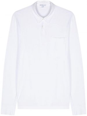 Поло тениска от джърси James Perse бяло