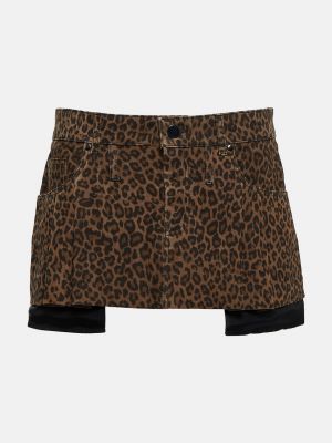 Леопардовая замшевая юбка мини с принтом Dodo Bar Or