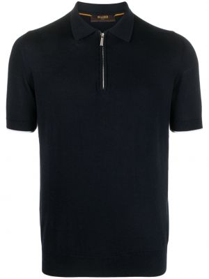 Jersey fleece t-shirt aus baumwoll Moorer blau