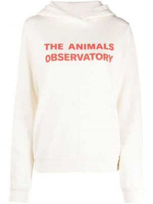 Medvilninis džemperis su gobtuvu The Animals Observatory balta
