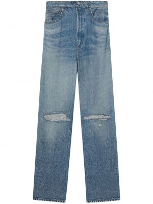 Roztrhané džínsy s rovným strihom Rag & Bone modrá