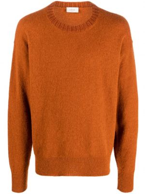 Vilnonis megztinis iš alpakos vilnos apvaliu kaklu Altea oranžinė
