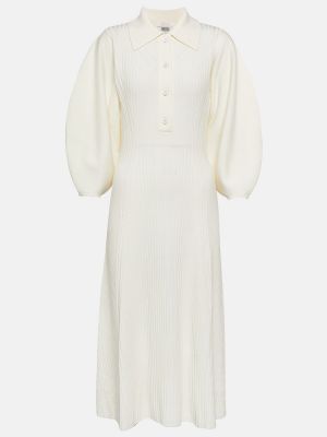 Robe mi-longue en laine Chloé blanc