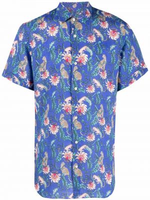 Риза на цветя с принт Peninsula Swimwear синьо