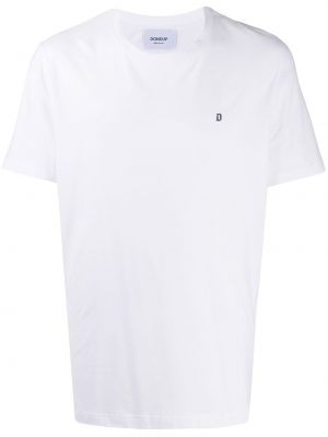 Bavlnené tričko s výšivkou Dondup biela