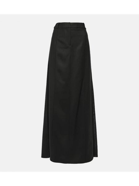 Falda larga de lana Victoria Beckham negro