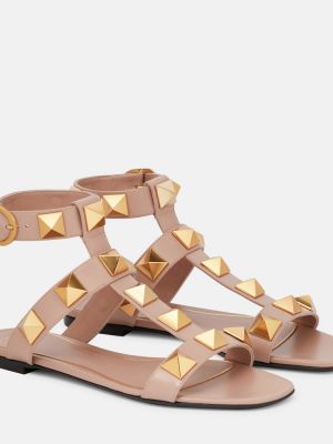 Kožené sandály Valentino Garavani růžové