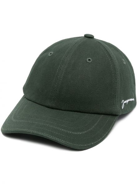 Haftowana czapka z daszkiem Jacquemus zielona