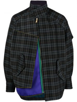 Asimetrična bomber jakna s karirastim vzorcem Kolor
