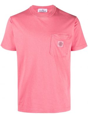 Тениска с кръгло деколте Stone Island розово