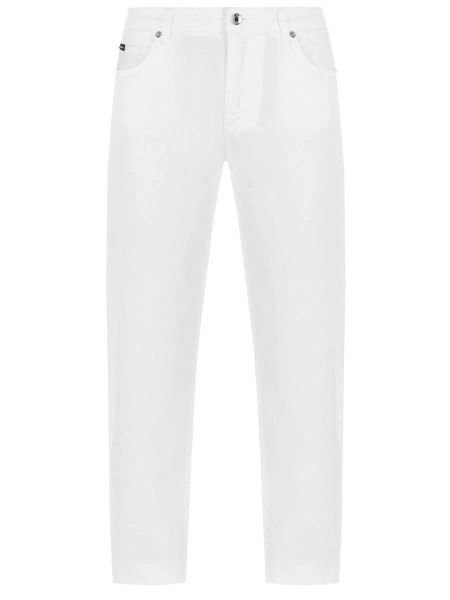 Хлопковые джинсы Dolce & Gabbana белые