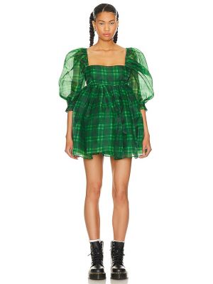 Mini vestido a cuadros Selkie verde