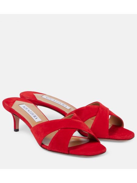 Ruskind mules Aquazzura rød