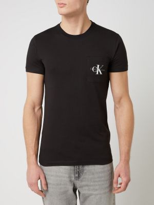 Koszulka slim fit Calvin Klein Jeans czarna