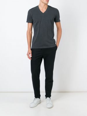 T-shirt à col v James Perse gris