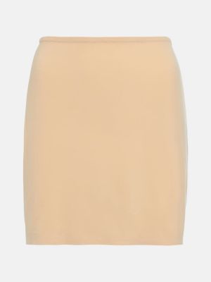 Sportovní mini sukně s vysokým pasem z polyesteru Norma Kamali - béžová