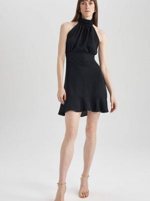 Sukienka mini bez rękawów z krepy Defacto czarna