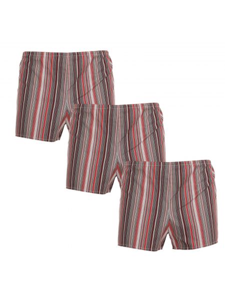 Prugaste kratke hlače oversized Foltýn crvena