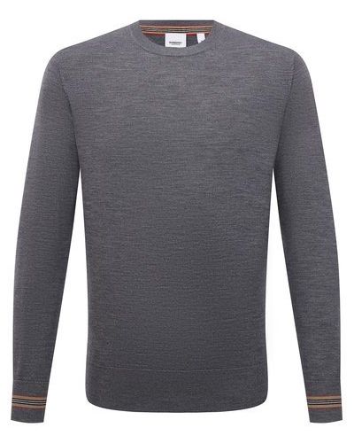Шерстяной свитер Burberry серый