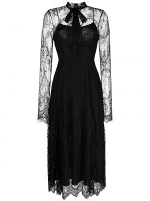 Černé krajkové midi šaty Macgraw