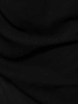 Drapírozott átlátszó selyem hosszú ruha Christopher Esber fekete