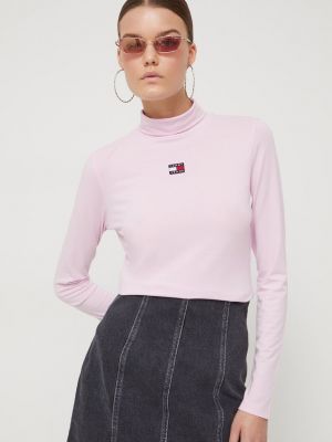 Блуза с дълъг ръкав Tommy Jeans розово